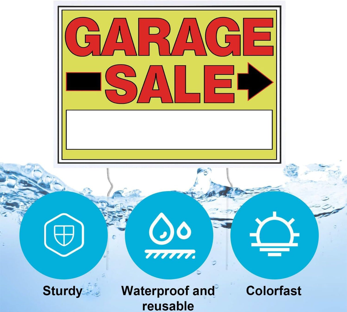 Vividsphere heavy-duty metal stakes provide sturdy, wind-resistant sign placement on grass or dirt.