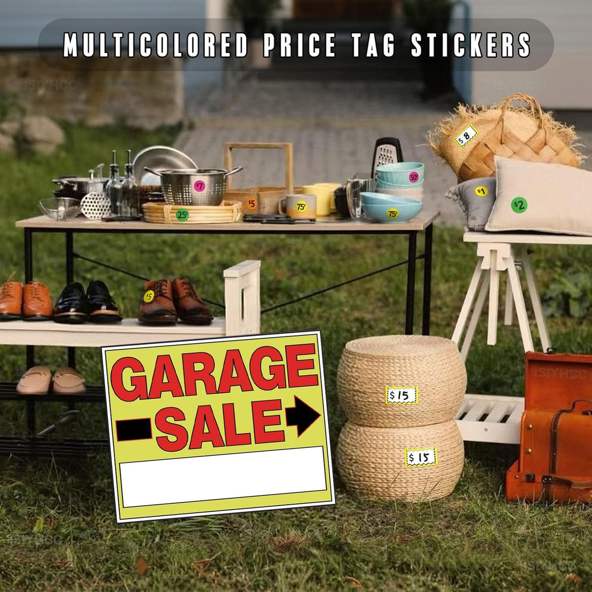 Vividsphere weatherproof signs stay readable during rain or shine for ongoing yard sale visibility.