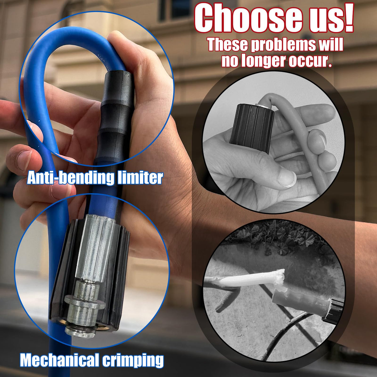 VividWash Uberflex hose demonstrates flexibility for easy maneuvering