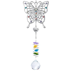 VIVIKEN Butterfly Suncatcher crystal ball creates colorful rainbows in sunlit windows.