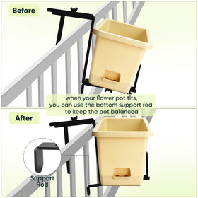 Bottom support bar on VIVIKEN bracket preventing pot tipping