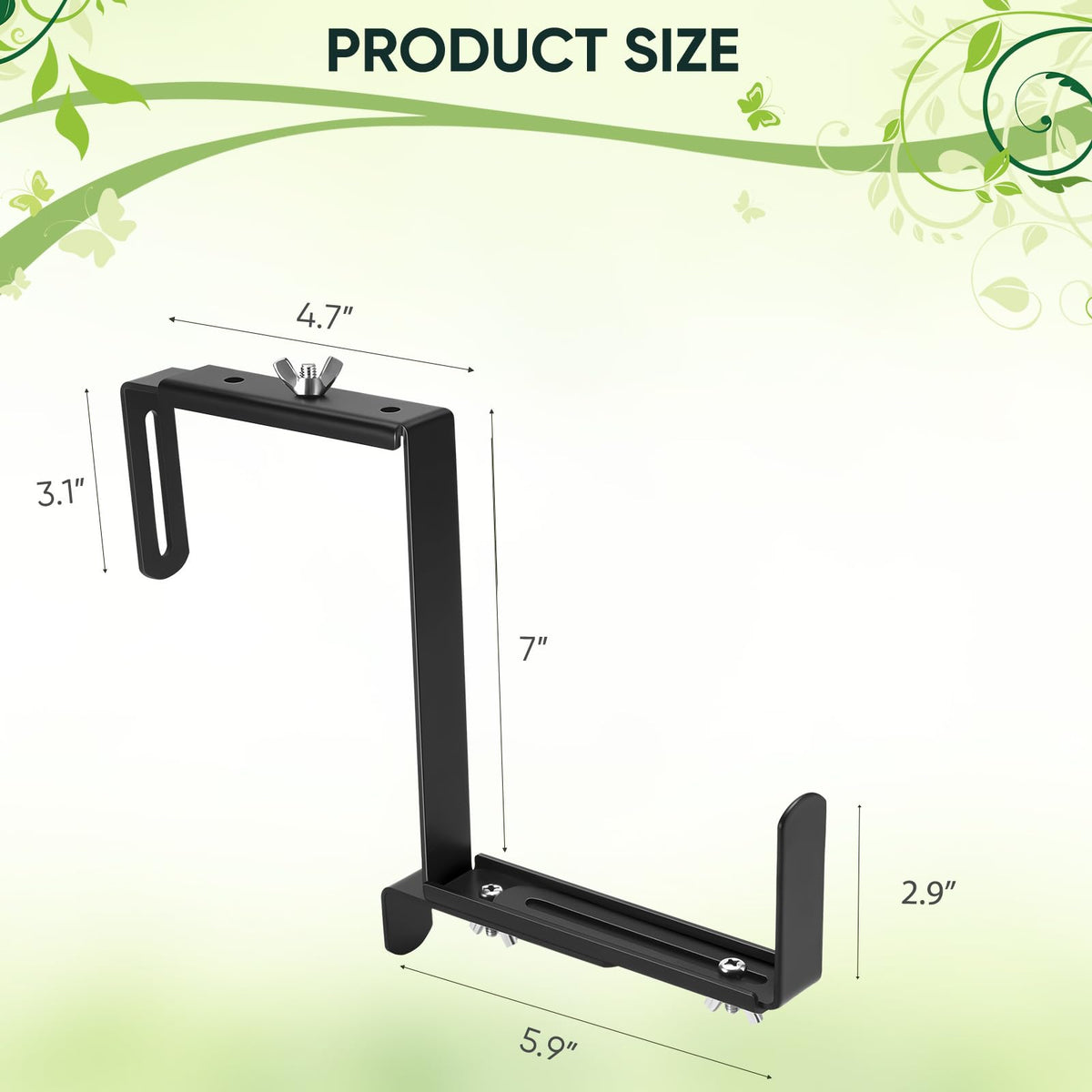 Sturdy iron VIVIKEN planter box bracket designed to resist fading and rust