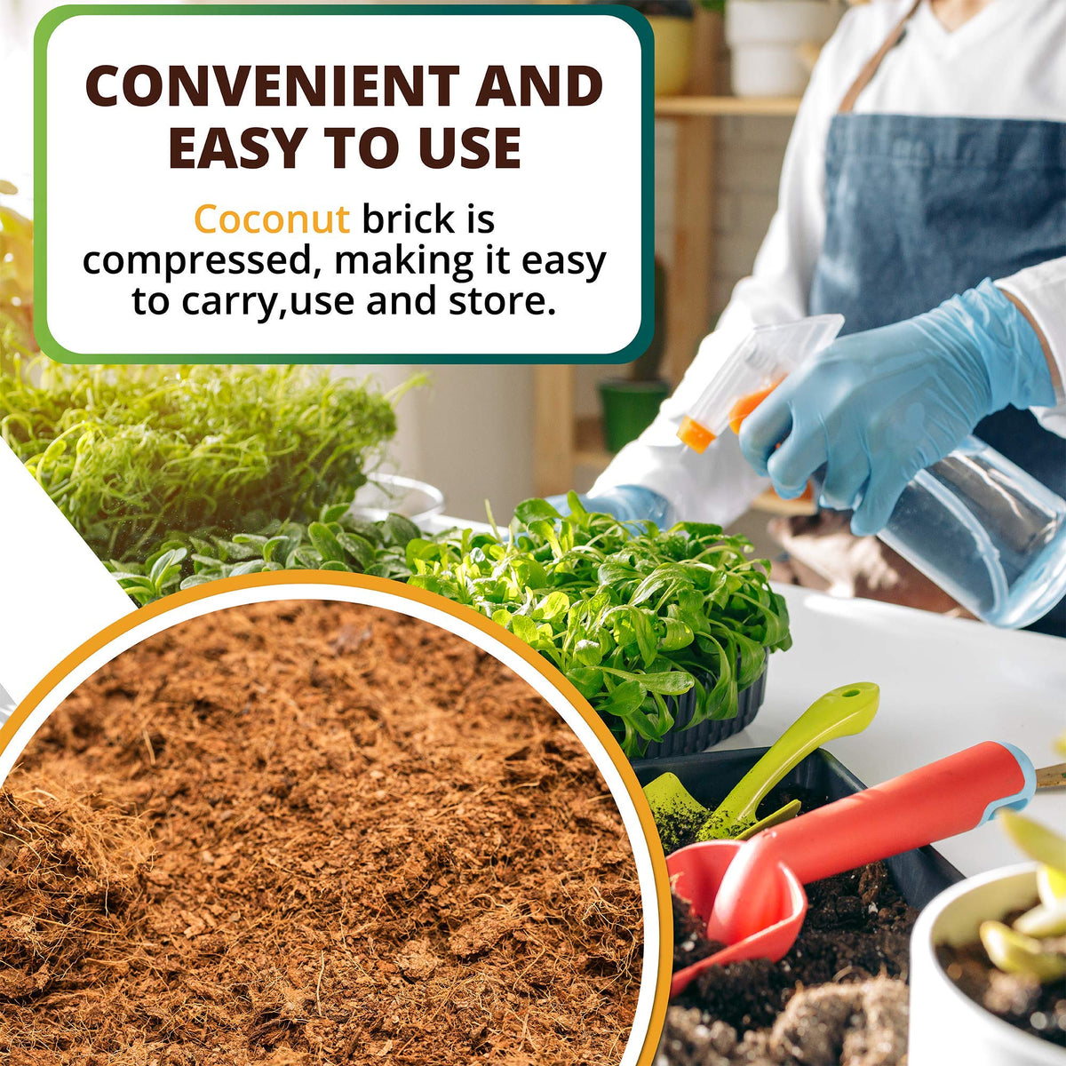 Vivlly coco coir supports hydroponics and indoor plants with neutral pH.