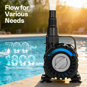 Vivohome 100W pump with 180° rotatable nozzle for flexible water direction.