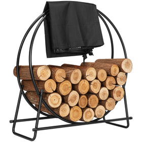 VIVOHOME 32in log rack hoop offers sturdy, organized firewood storage