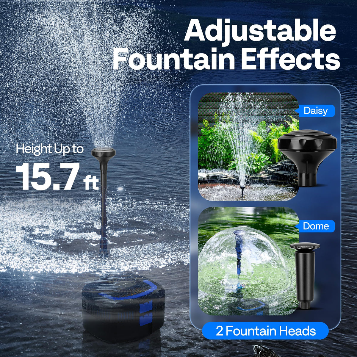 VIVOHOME 4-in-1 pond filter 3-way valve tunes flow