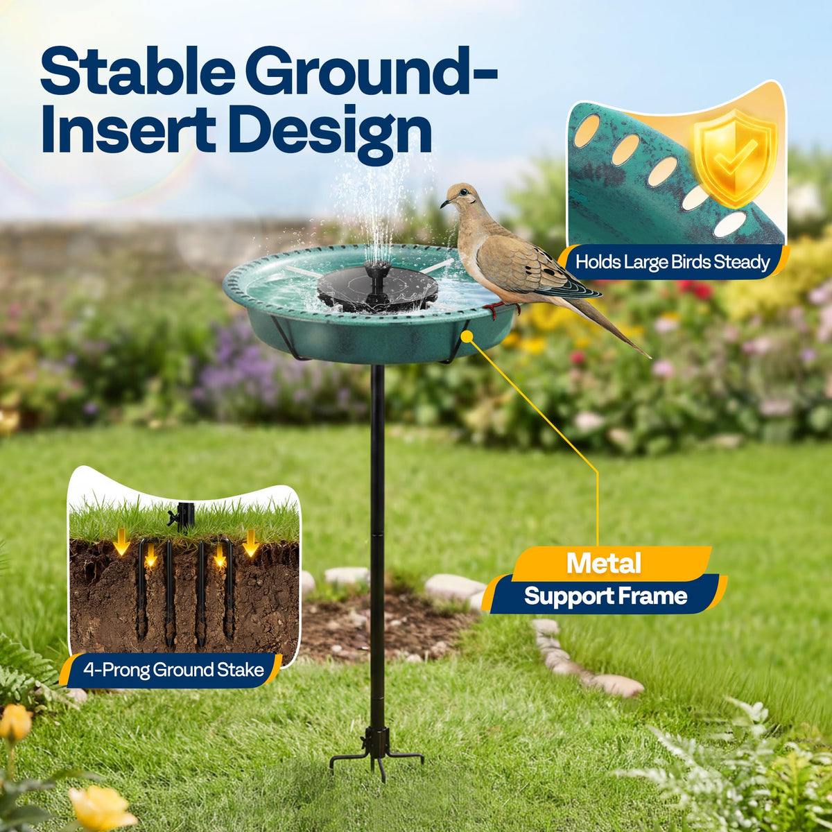 VIVOHOME ABS with bronze coating resists rust for year-round outdoor use.