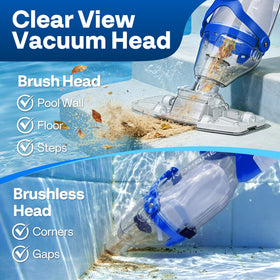 VIVOHOME adjustable-pole-16-7ft reach enables cleaning deep pool areas.