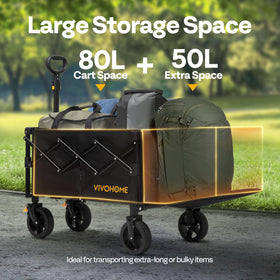 VIVOHOME all-terrain wheels enable smooth movement on grass and sand