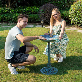 VIVOHOME bird bath with 20-inch bowl maximizing bathing space for birds
