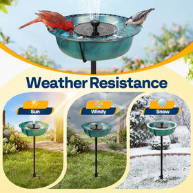 VIVOHOME bird bath solar fountain with 3 nozzles offers varied sprays