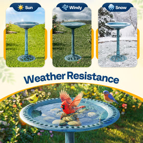 Vivohome bird bath with quick-clean twist-off bowl simplifies water changes.