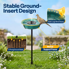 VIVOHOME bird bath bronze-finish ABS resists fading outdoors