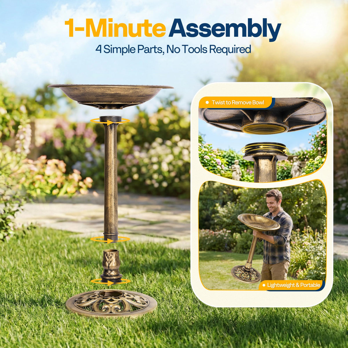 VIVOHOME fillable pole adds weight for steadier placement.