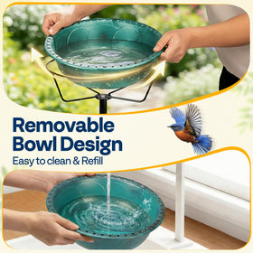 VIVOHOME bird bath 4-prong base stays stable in wind