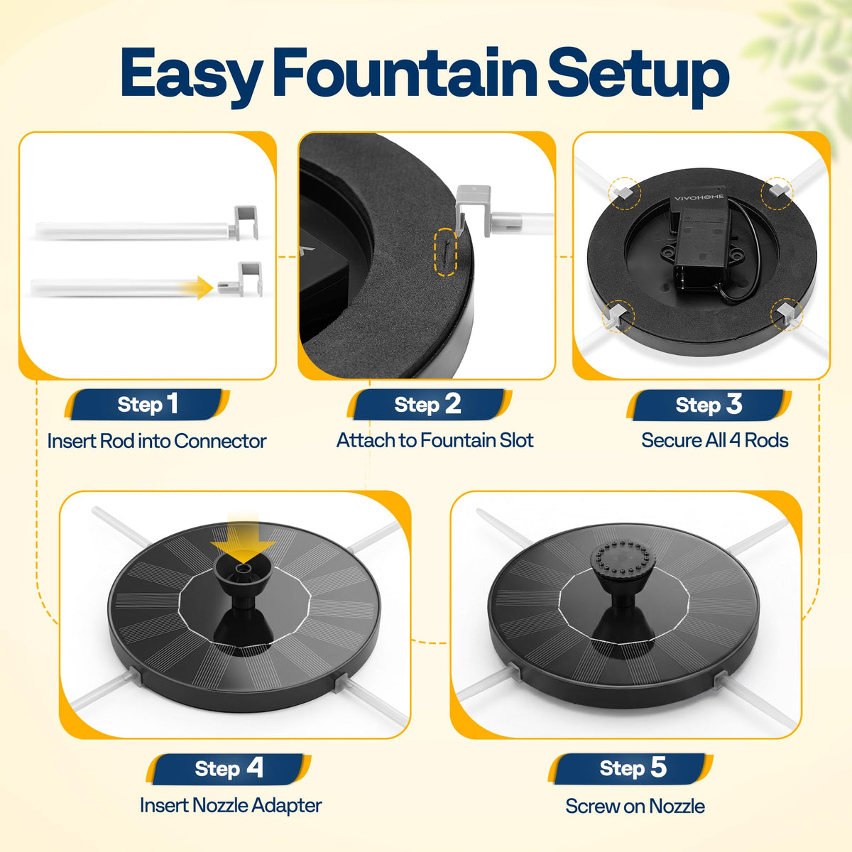 VIVOHOME bird bath with ground stake keeps it securely placed