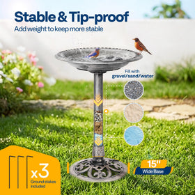 VIVOHOME hollow pole weighted by fill material for stability.