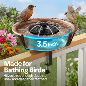VIVOHOME 3.5-inch deep bowl suitable for birds of various sizes with stones option