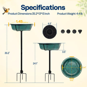 VIVOHOME bird bath easy-clean design simplifies maintenance