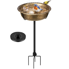 VIVOHOME bird bath with solar fountain creates inviting outdoor appeal for birds.