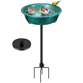 VIVOHOME bird bath with solar fountain in sunny garden attracts birds