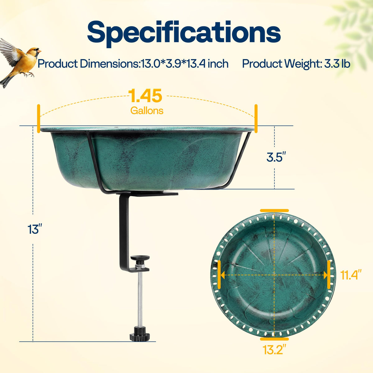 Bird feeder option with VIVOHOME bath attracts birds with seeds