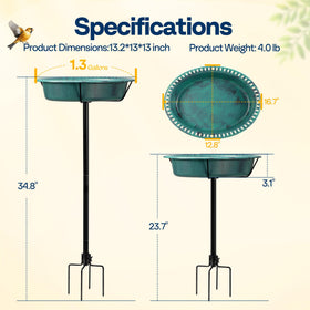 VIVOHOME bird bath with feeder option for seeds attracts backyard birds