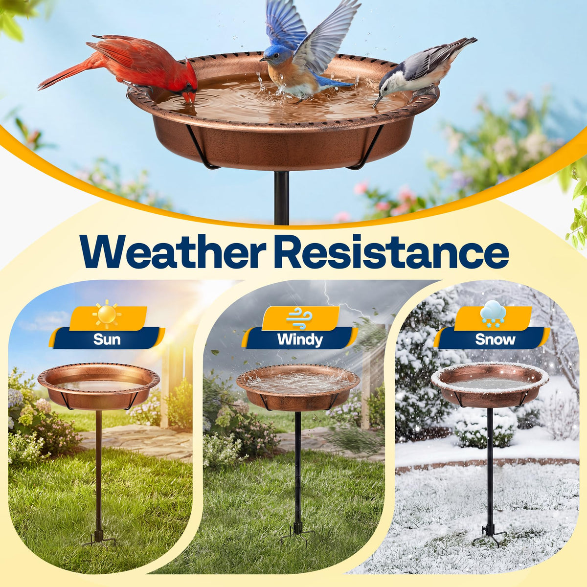 VIVOHOME bird-feeder-optional-seed-layer attracts feathered visitors to your outdoor space