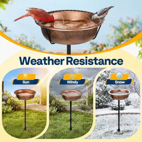 VIVOHOME bird bath features antique bronze finish for garden charm