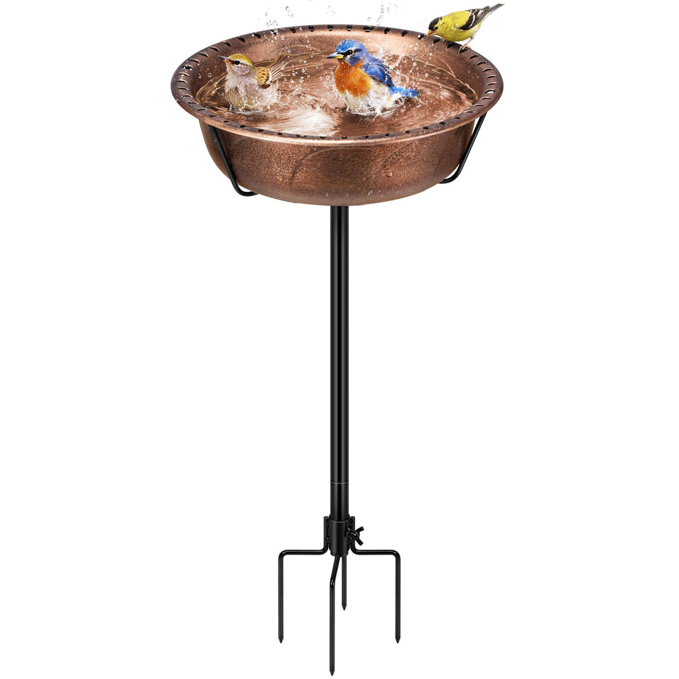VIVOHOME bird bath bowl on bronze outdoor stand for year-round outdoor use