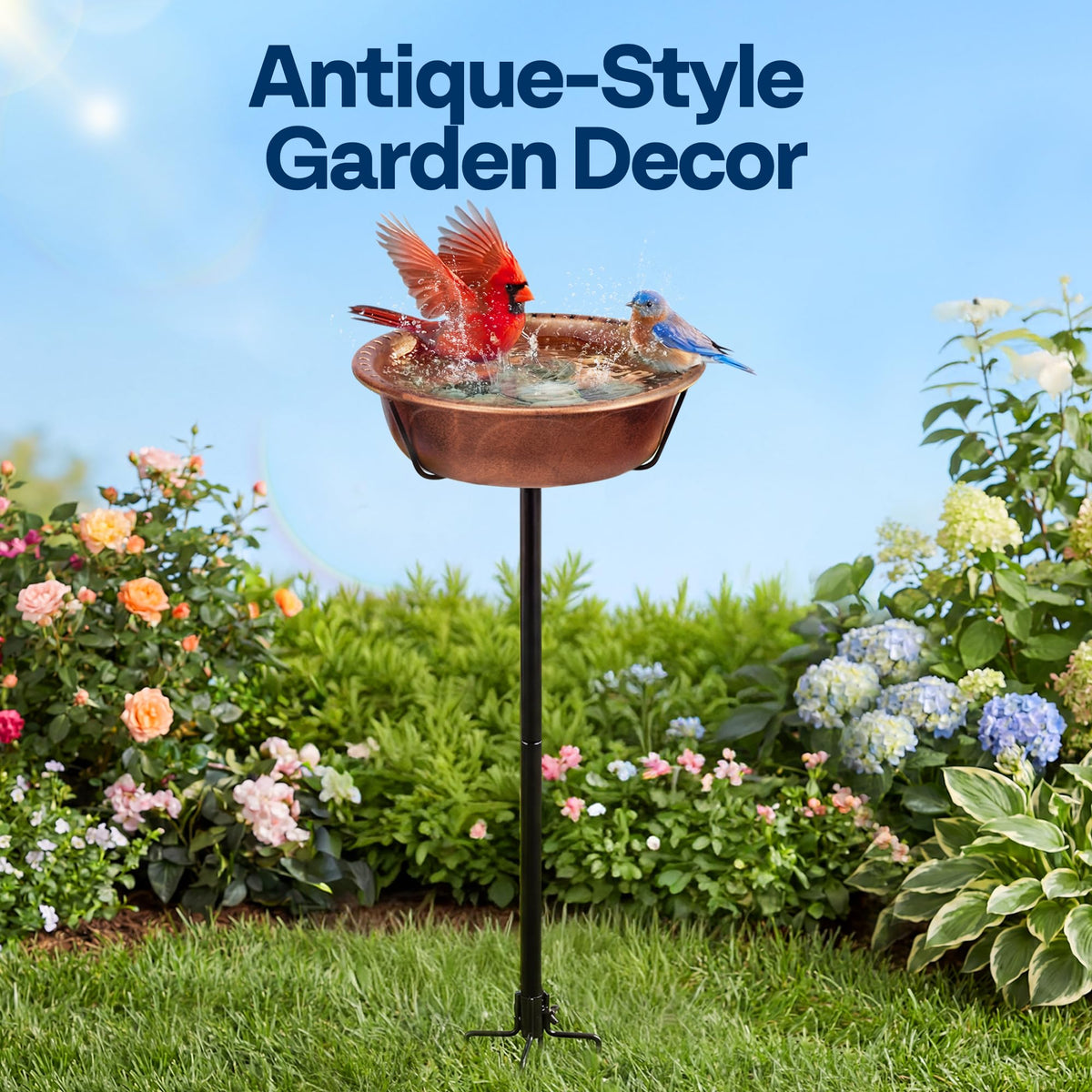 VIVOHOME bird bath detachable bowl showing easy cleaning and quick water changes
