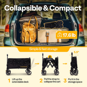 VIVOHOME rear brakes stabilize the wagon on slopes