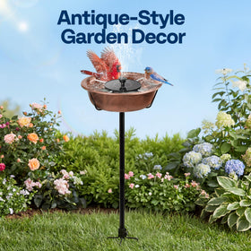 VIVOHOME bronze bird bath shows weather-resistant durability for outdoors
