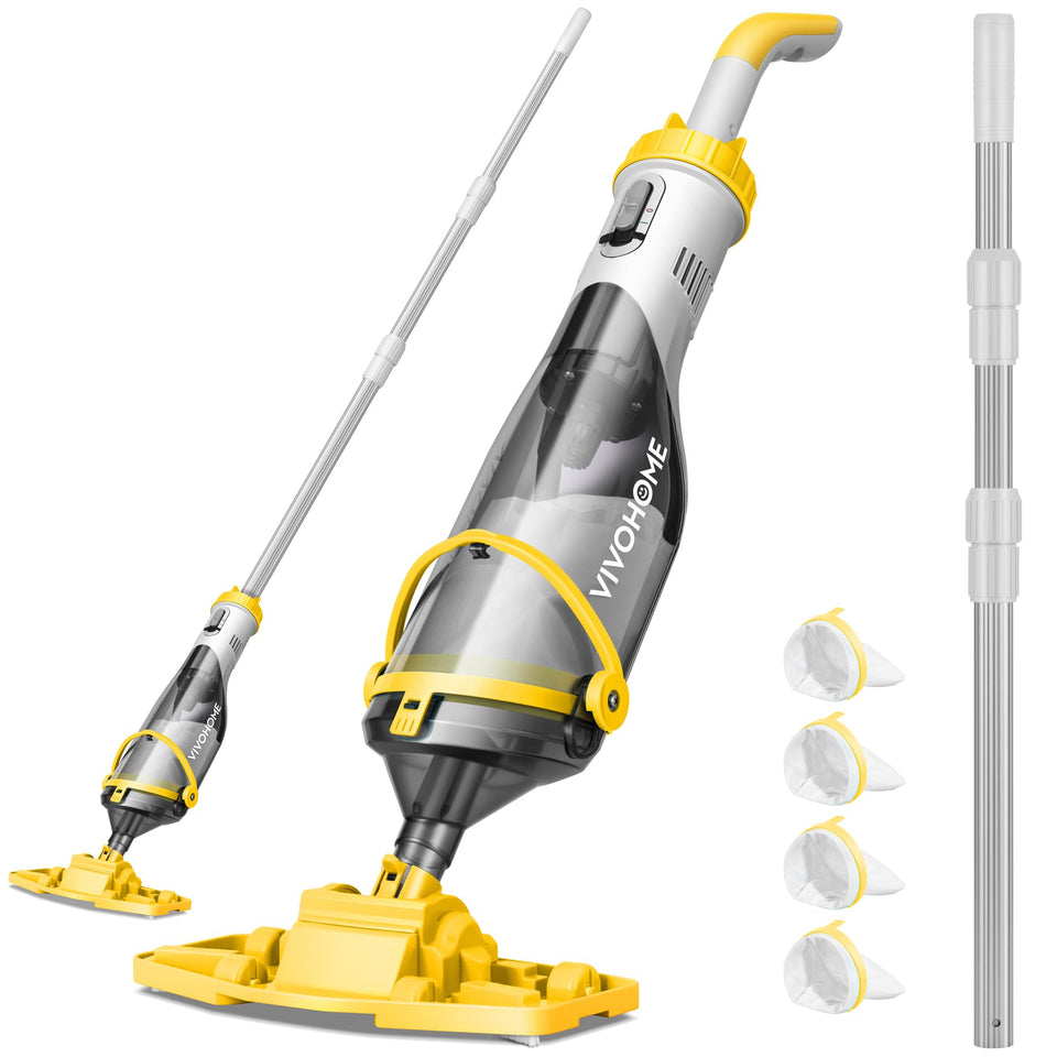 VIVOHOME cordless pool vacuum with extended pole for thorough pool floor cleaning