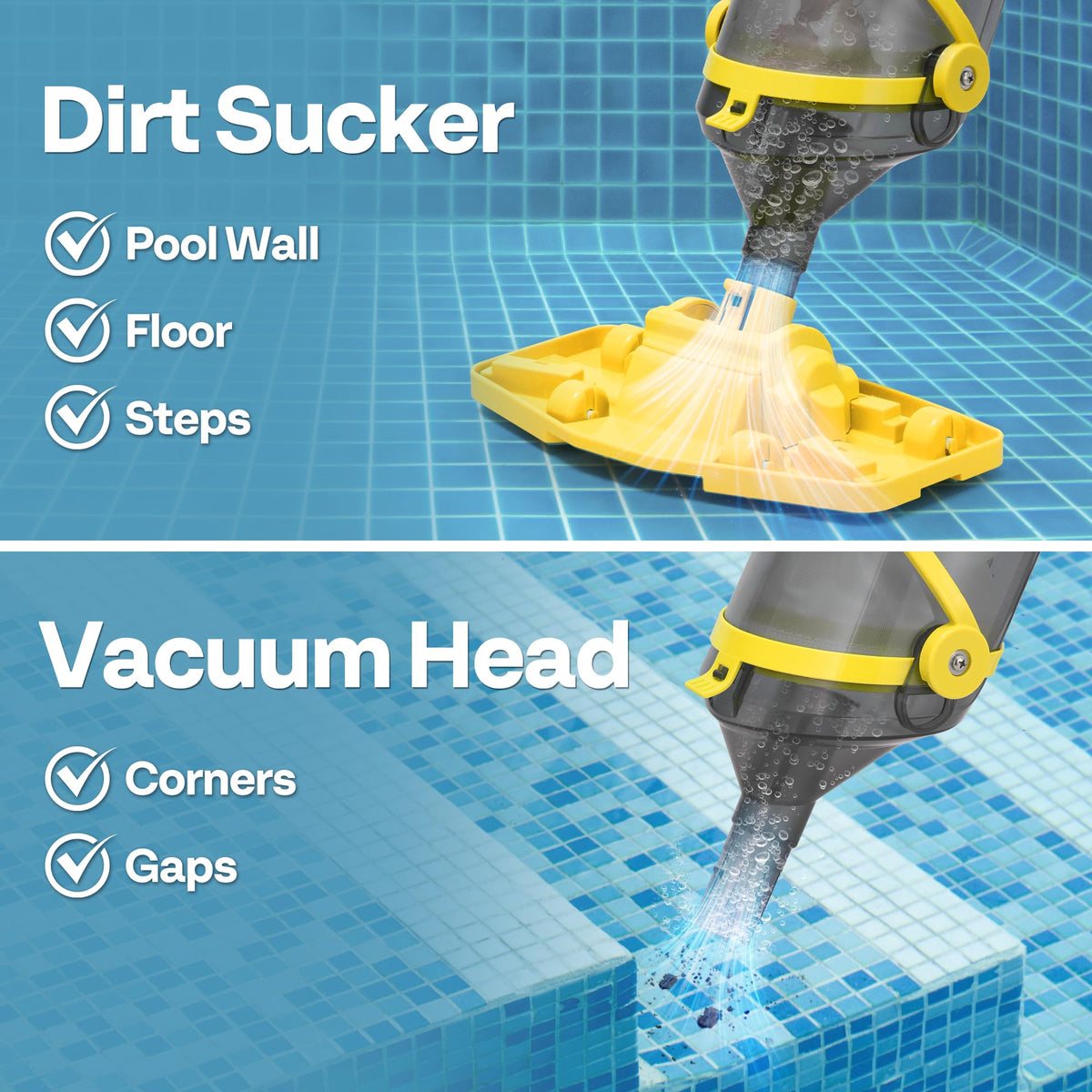 VIVOHOME spot-cleaning mode shown for targeted dirt removal in pools
