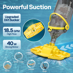 VIVOHOME cordless pool vacuum head with strong suction for fast debris pickup