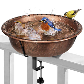 VIVOHOME railing clamp bird bath for stable outdoor water.