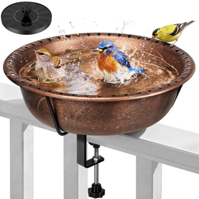 VIVOHOME deck-mounted bird bath with solar fountain on bronze finish for outdoor spaces