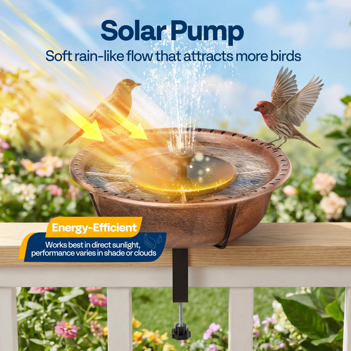 VIVOHOME detachable bowl and base enables quick cleaning and water changes