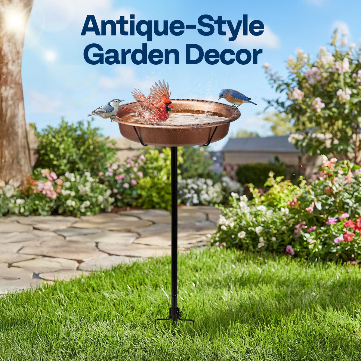 VIVOHOME detachable-bowl-for-bird-bath enables quick cleaning and refilling