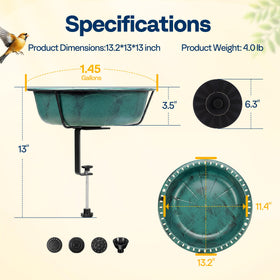 Detachable bowl and base enable quick cleaning and water changes.