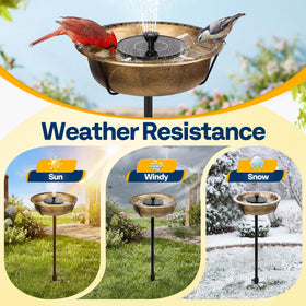 VIVOHOME four-prong-base keeps the bath steady when birds land.