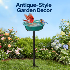 VIVOHOME ground stake with four-prong base stabilizes the setup in soil.