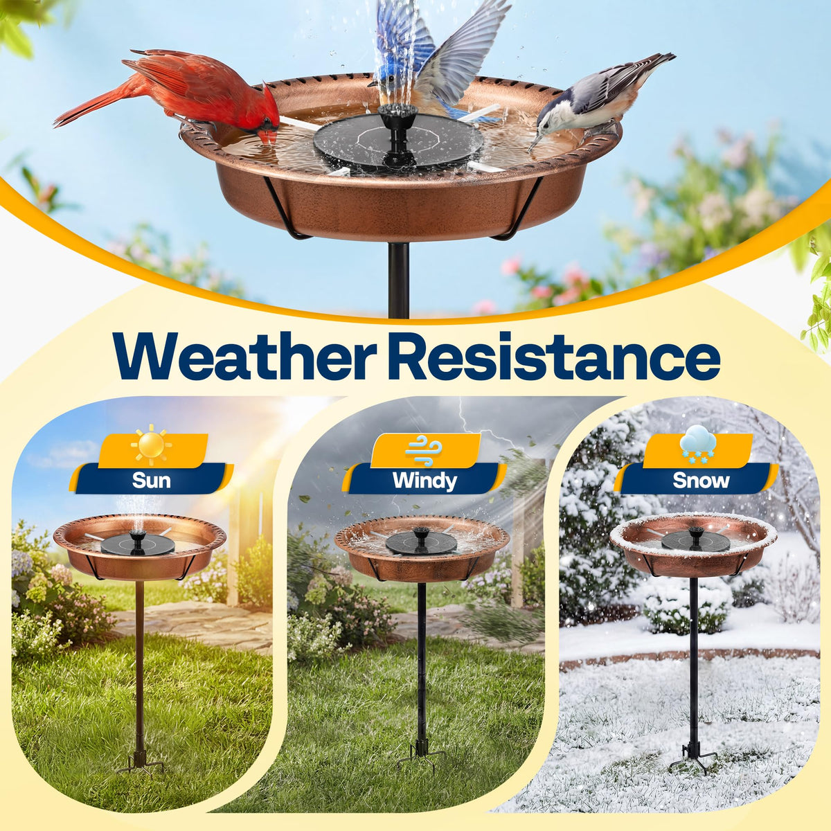 VIVOHOME ground stake keeps the bath securely anchored outdoors