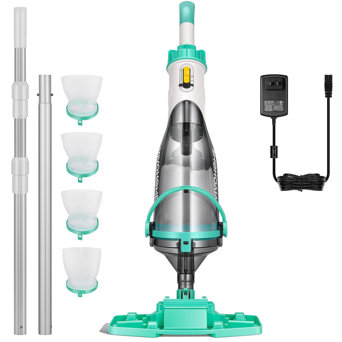 VIVOHOME handheld pool vacuum suction captures sand and leaves efficiently.