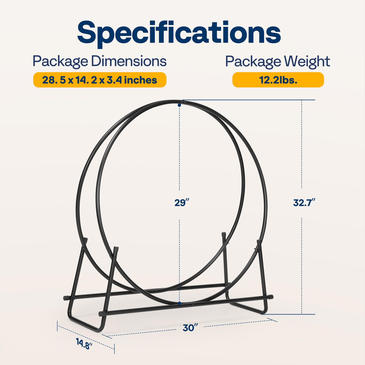 VIVOHOME log rack crossbars enhance stability for heavy logs