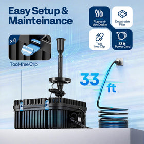 VIVOHOME multi-stage filtration media removes debris and improves clarity