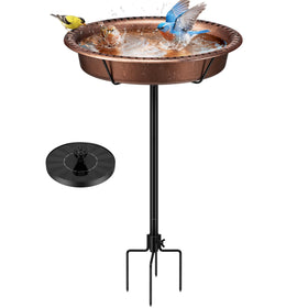VIVOHOME oval bird bath bronze front view for outdoor water and bird attraction