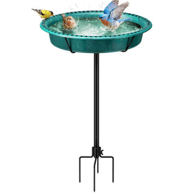 VIVOHOME oval bird bath outdoors with durable bowl for bathing and drinking
