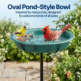 VIVOHOME oval design bath with antique bronze finish for garden charm